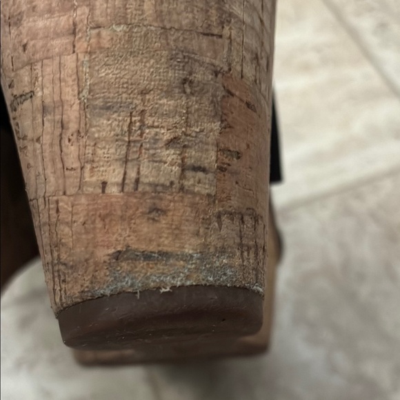 Clarks Black and Brown Wedge Sandals - Picture 9 of 14